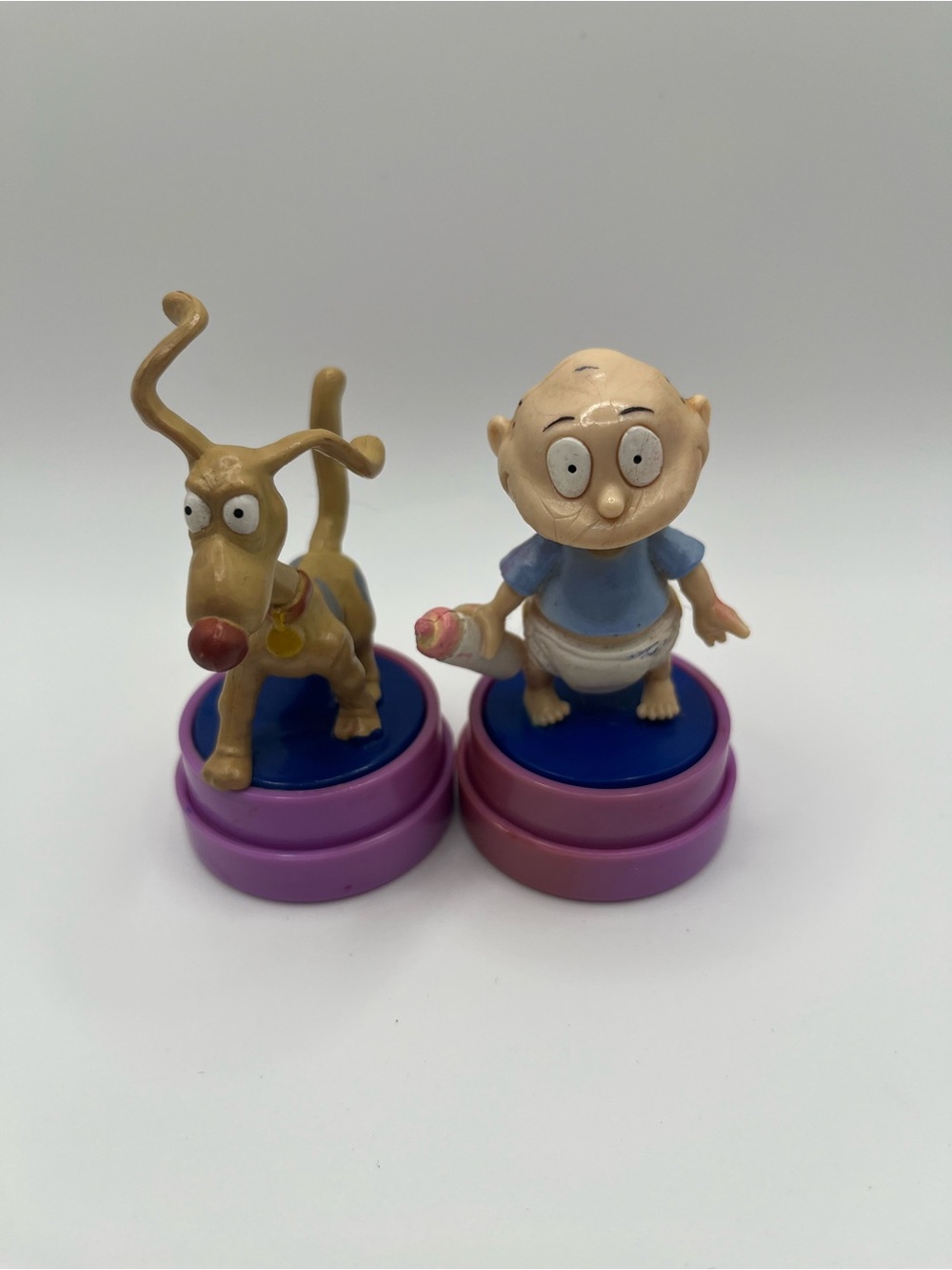 Vintage Lot of 2 1990s Nickelodeon Rugrats Character Action Figure Stampers